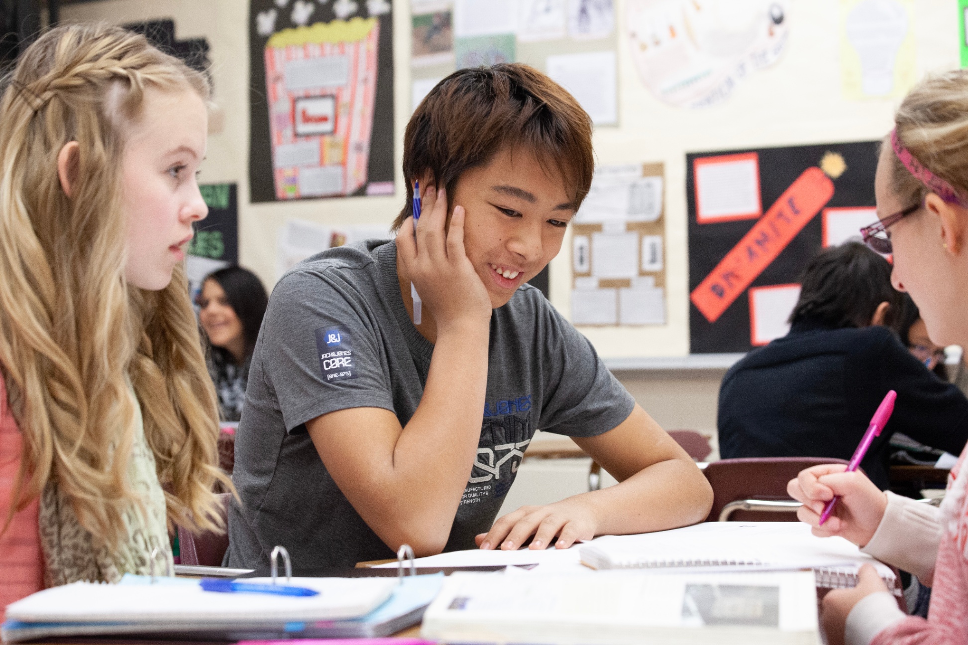 Students in a classroom with a teacher
